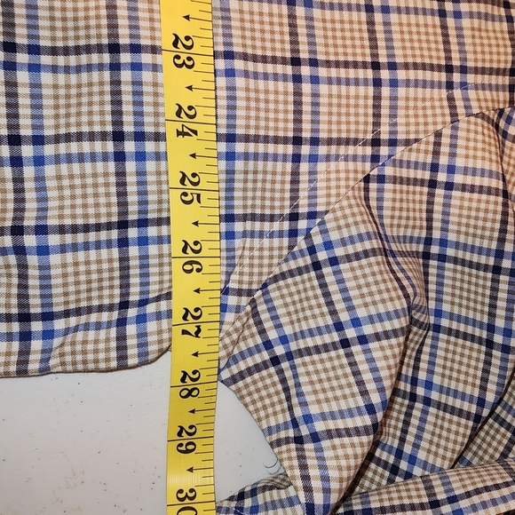 Daniel Cremieux Tan and Blue Checkered Shirt - Picture 8 of 10